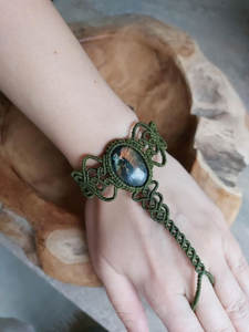 Pulseras Ajustables de Macramé con Mariposas Turquesas Vintage, Piedra Natural, Estilo Boho, Hechas a Mano, Regalo Curativo - Product Image 5