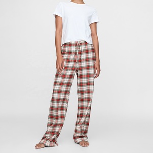 Women's <b>Pajama</b> Pants with Pockets Comfy Casual Straight Leg Yoga Pants Soft Stretch Breathable <b>Pajama</b> Bottoms Red White Plaid - Product Image 2