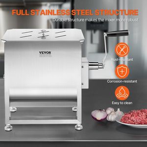 Miscelatore Manuale per Carne con Serbatoio Fisso da 30L, Attrezzatura in Acciaio Inox per Lavorazione Carni (Max 60LBS di Carne) per Miscelazione Salsicce - Product Image 5