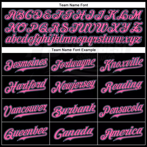 Camiseta de Béisbol Personalizada para Hombre, Negra con Rayas Rosas, Manga Corta, Impresión Sublimada, Nombre del Equipo 00, Uniforme para Adulto que Absorbe la Humedad - Product Image 4