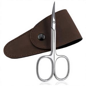 Ciseaux à sourcils de forme incurvée, lame tranchante de haute qualité, dernière nouveauté, soins de beauté personnels parfaits, service OEM, avec pochette rouge - Product Image 1