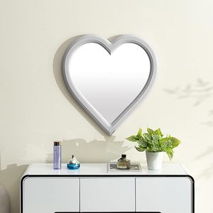 Grand miroir mural en bois en forme de cœur, miroir décoratif suspendu en forme de cœur pour chambre à coucher, salon, entrée - Product Image 4