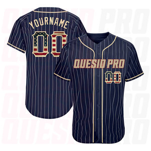 Maillot de baseball alternatif pour hommes, taille personnalisée, avec logos brodés, uniformes cousus, couleur personnalisable, drapeau américain - Product Image 1