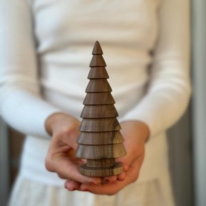 Ornement de Noël en bois fait main de haute qualité, rustique, marron, mini décoration de table pour les fêtes, forme personnalisée, cadeau décoratif - Product Image 1