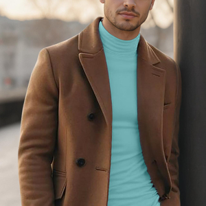 <b>Mens</b> <b>Turtle</b> High <b>Neck</b> Fashionwear Lightweight Cotton Spandex Stretchable Long Sleeve Top Fashionable Piece For All Season - Product Image 4