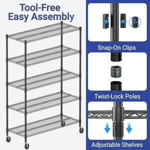 Estante de Almacenamiento de Cocina de Acero Inoxidable de Alta Calidad, 4 Niveles, Organizador Multiusos para Sala de Estar al Precio Más Bajo - Product Image 5