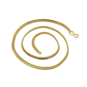 Collares de Cadena de Eslabones de Serpiente Chapados en Oro Micro de 14K, 18K, 24K al por Mayor, Joyería de Moda de Latón - Product Image 3