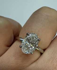 แหวนเพชร 1.5 กะรัต ทองคำแท้ 14K 18K ทรงโอวัล เพชรเพาะเลี้ยง ฝังแบบหนามเตย สำหรับหมั้น ขอแต่งงาน ของขวัญวันครบรอบสุดหรู - Product Image 6