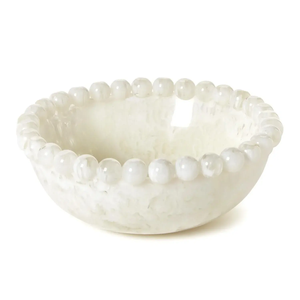 Tazón de Jade Blanco de Diseño Moderno, Hecho a Mano con Resina Pulida, Borde con Cuentas, Ecológico, Ligero, Apto para Lavavajillas, Ideal para Regalos de Boda - Product Image 6