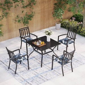 4pcs Replacement Patio Seat Cushions 15\" X 15\" with Ties for Outdoor Dining Gardens Patios-Pillows & Cushions - Product Image 6