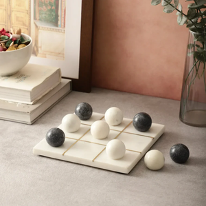 Elegant Minimalist Marble Tic Tac Toe Game <b>Set</b> <b>Square</b> Tabletop Home Decor Durable Indoor Living Room Design for home decor - Product Image 3