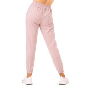 Pantalones de chándal de forro polar grueso de cintura alta y pierna ancha para mujer, 220g, mezcla de poliéster, bajo abierto, ropa de descanso, OEM/ODM, logotipo personalizado, marca privada - Product Image 5
