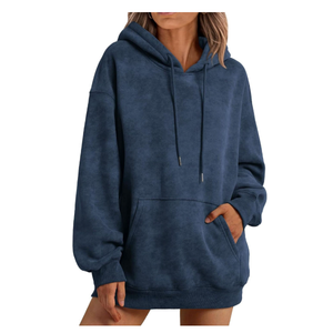 Sweat à capuche élégant en coton pour femme, manches longues, capuche réglable, design confortable pour les voyages et l'usage quotidien - Product Image 5