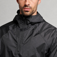 Chaqueta Cortavientos Reflectante con Logotipo Personalizado, Media Cremallera, Ripstop, Ropa Deportiva, Resistente al Viento, Ligera, Impermeable, para Hombre