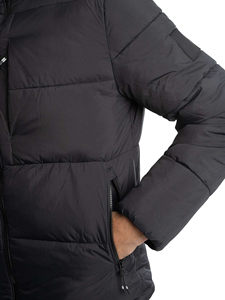 Veste matelassée écologique pour homme, idéale pour l'hiver et les activités de plein air, personnalisable, légère, résistante à l'eau, coupe-vent, à capuche, avec fermeture éclair et devant tricoté - Product Image 3