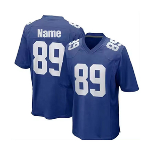 Service OEM, conception personnalisée, jersey de football américain en maille antibactérienne à séchage rapide, imprimé par sublimation, jaune royal et blanc - Product Image 2