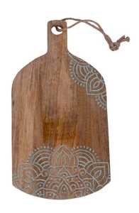Tabla de Cortar Cuadrada de Madera Linea Exports Inc con Mango de Madera, 1.3 cm de Grosor, Apta para Lavavajillas, No Tóxica, Fácil de Limpiar, Modelo de una Sola Pieza - Product Image 1