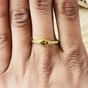 Latest Design <b>Citrine</b> <b>Ring</b> Dainty Floral Bands Boho Brass <b>Rings</b> Womens 18k Gold Plated Antique Pattern Jewelry Wholesale/OEM/ODM - Product Image 5