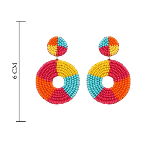 Fashion Jewelry Seed Bead Embroidered <b>Earrings</b> From India Handmade Multi Color <b>Earrings</b> for Women and <b>Girls</b> Fashion <b>Stud</b> <b>Earring</b> - Product Image 5