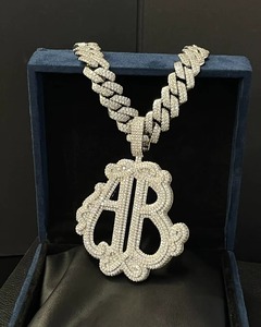 Exotic Butter World Wide Colgante de Moissanita de Plata 925, con diseño temático de dijes de lujo, para hombre, estilo Hip Hop, con incrustaciones de circonitas, colgante circular - Product Image 2