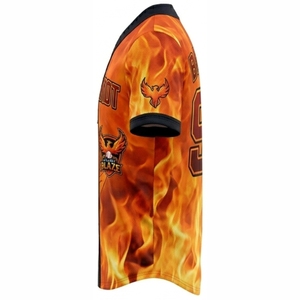Camiseta de Béisbol para Hombre SIALKOT Blaze de Alta Calidad, Sublimada con Estampado de Fuego, Manga Corta, Corte Regular, Transpirable, de Poliéster, para Toda Temporada - Product Image 4