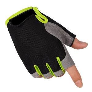 Gants de sport demi-doigts Geo Brothers en vinyle et maille respirante, légers, pour entraînement fitness, unisexe, noir, orange, gris, fermeture à enfiler - Product Image 3