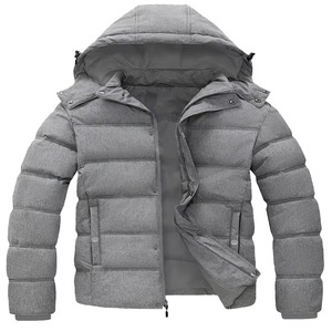 Oem Custom Plus Size Men's Bomber Winter Puffer <b>Jacket</b> Knitted Canvas Zipper <b>Waterproof</b> Breathable Hooded Warm <b>Padded</b> - Product Image 3