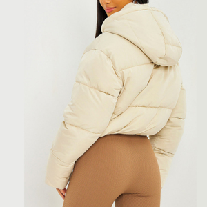 Women <b>Cropped</b> <b>Puffer</b> <b>Jacket</b> With Custom Logo Women Wholesale Winter Wear Loose Fit Stand Collar Women <b>Puffer</b> <b>Jacket</b> - Product Image 6