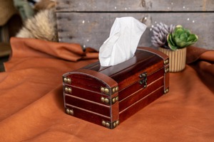 <b>Rustic</b> Vintage Tissue Box Cover Suitable For Traditional Home Interiors And Decor Enhancement Handcrafted From India - Product Image 3