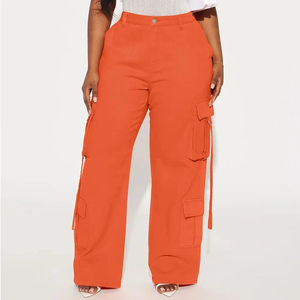 Nouvel Arrivage Pantalon Cargo Femme Hiver Couleur Unie Coupe Droite en Toile Imperméable Écologique Séchage Rapide Taille Mi-Haute - Product Image 5