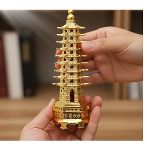 Torre Pagoda Decorativa de Latón Feng Shui para el Hogar, Oficina, Espacio de Estudio, Mesa, Escritorio, Estante, Decoración Interior Tradicional Vastu - Product Image 3