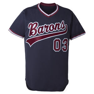 Uniforme de Béisbol Barons para Hombre, Jersey Azul Marino con Pantalones Blancos y Tacos Negros, Corte Regular, Manga Corta, Poliéster, Número 03 en la Parte Delantera - Product Image 6