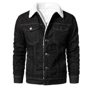 Oversized winter <b>men</b> denim <b>jacket</b> thick <b>sherpa</b> lined blue jean coat for fashion wear street style warm casual coat casual - Product Image 6