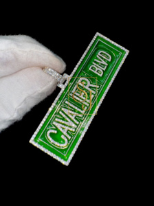 Lettre avec nom glacé personnalisé pour hommes, émail VVS Moissanite, collier Hip Hop personnalisé, pendentif bling pour bal de promo - Product Image 3