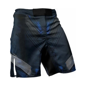 Pantalones Cortos de MMA para Deportes de Contacto, Entrenamiento de Artes Marciales, con Líneas Blancas y Negras, Elásticos, Transpirables, Ligeros, de Tela de Poliéster - Product Image 4