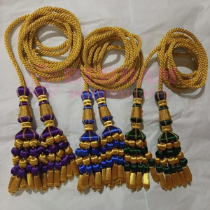 Luxury Gold Tassel <b>Fringe</b> Decorative Accoutrements Hand Knitted Zari Cord Church Vestment Banner Tassels - Product Image 3