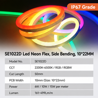 Bande lumineuse LED néon flexible IP67 étanche RGB à suspendre au mur pour salle de jeux chambre à coucher