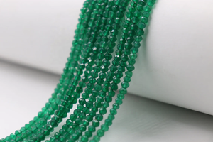 Perles d'onyx vert Rondelle à facettes de haute qualité de 4mm Onyx vert naturel pour la fabrication de bijoux - Product Image 4