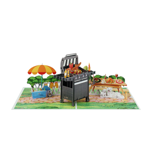 Carte de vœux 3D pop-up faite à la main pour la fête des pères, thème barbecue, carte cadeau créative pour les fêtes et la décoration événementielle (vente en gros) - Product Image 2