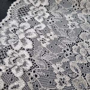 Encaje Elástico Floral con Borde Festoneado, Nailon y Spandex, Banda Elástica de 13.5cm, Encaje de Punto para Lencería y Banda de Sujetador - Product Image 6