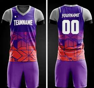 Ensembles d'uniformes de basketball personnalisés pour hommes et adultes, 100% polyester respirant, maillot imprimé avec nom, numéro et logo d'équipe - Product Image 5