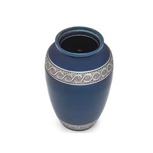 Urna Funeraria Metálica Color Lavanda para Cenizas Humanas con Diseño de Copo de Nieve Plateado, Hermosa Urna Funeraria Grande de Aluminio con Tapa - Product Image 3