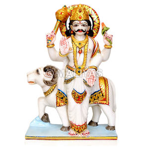Estatua de Navagraha de Mármol para Mangal |   Ídolo de Mangal Dev de Mármol Hecho a Mano - MALIYAS - Product Image 1