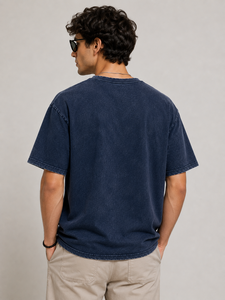 Camiseta Negra de Manga Corta para Hombre con Estampado de "Good Things Ahead", Corte Regular, Cuello Redondo, Informal, de Algodón - Product Image 5