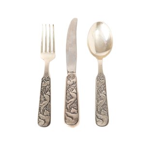 Ensemble de couverts vintage en acier inoxydable avec manches ornées, cuillère, fourchette, couteau, ouvre-bouteille, collection de vaisselle de cuisine - Product Image 3