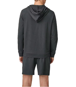 <b>Men</b>' Hooded Sweatshirt With Shorts Set Breathable Casual Wear Solid Color Full Sleeve Drawstring Closure Regular Fit Spring - Product Image 2