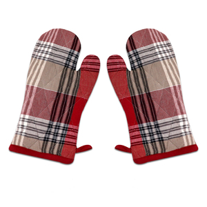 Luxury Soft Quality Cotton Oven Mitts Yarn Dyed checkered Oven Mittens With Beautiful Color Best Quality Oven Mitten for Oven - Product Image 6