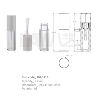 Tubes en plastique transparents de 5 ml pour gloss à lèvres, emballage cosmétique liquide pour maquillage