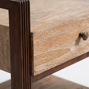 Modern Wooden Nightstand <b>Bedside</b> Table with Drawer Open <b>Shelf</b> Brown for Bedroom Living Room Home Furniture - Product Image 3