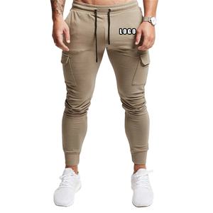 2025 High Street 100% algodón Jogger pantalones ligeros Casual sudor gimnasio Fitness ropa deportiva logotipo personalizado Atlético cordón suave - Product Image 1